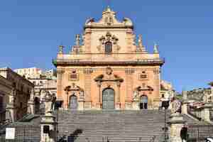 Photo the cathedral of of modica an old town of sicily region italy