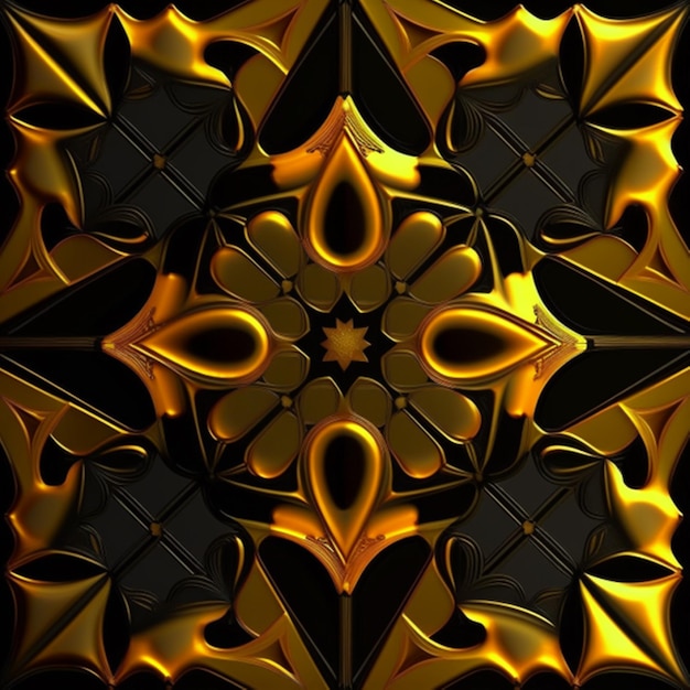 cathedral pattern gold and black