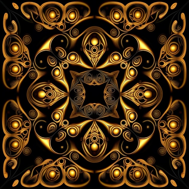 cathedral pattern gold and black