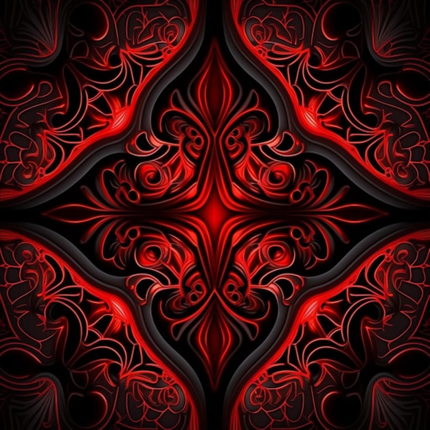 cathedral pattern, red and black colors