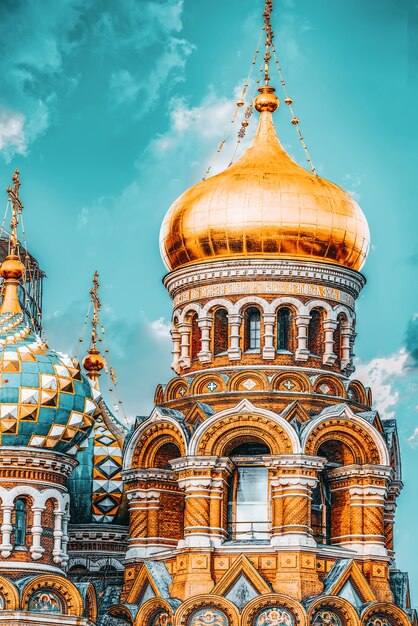 Cathedral of the Savior on Spilled Blood. Close-Up. Saint Petersburg. Russia.