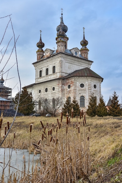 cathedral of st. michael the archangel in mikhailo arkhangelsk monastery, view of cathedral