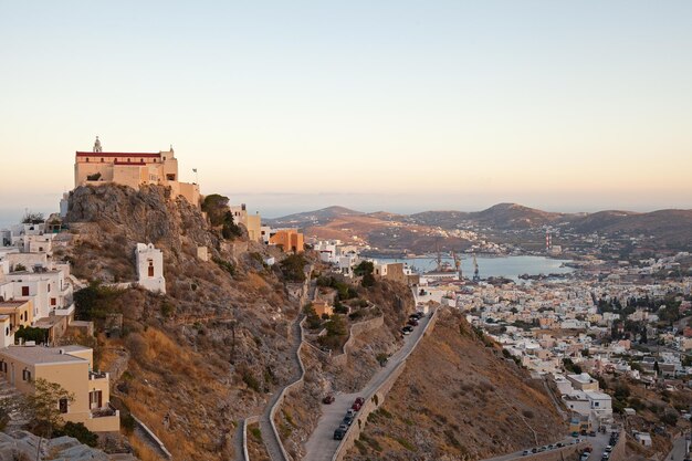 Catholic cathedral of st george above ermoupolis syros