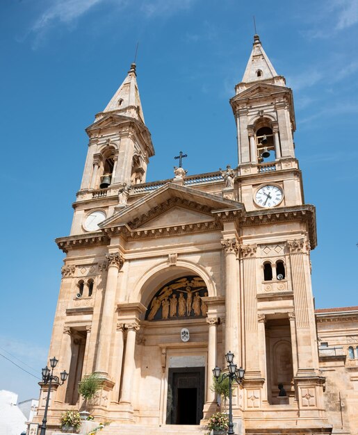 Catholic church or cathedral in Italy on sunny day