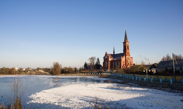 Catholic church on the river bank