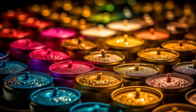 Светящиеся свечи католического фестиваля освещают яркие культуры в спокойном празднике, созданном ИИ