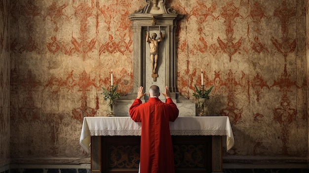 Photo a catholic priest celebrating