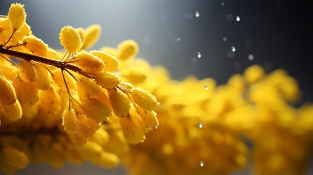 Catkins and yellow flower pollen with pollen