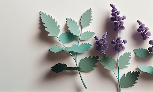 Catmint flower made of paper craft Generative AI