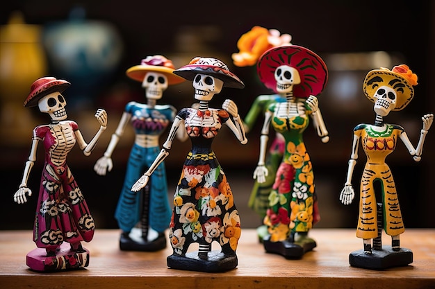 Catrina Figures Dancing Day of the Dead