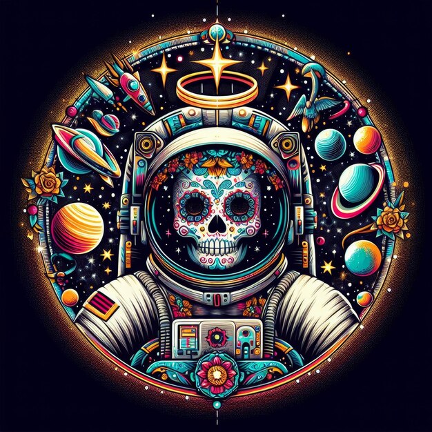 Catrina stijl astronaut kunst