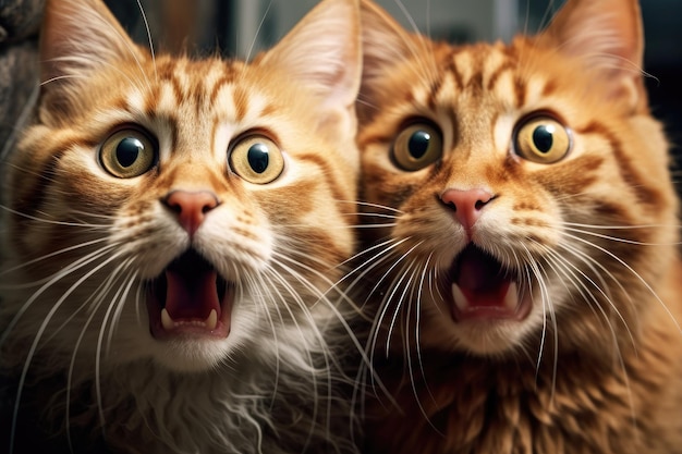 Cats look surprised