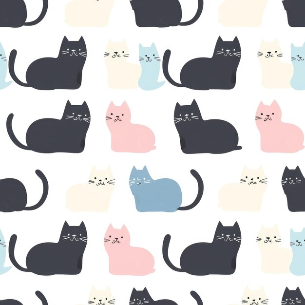 Cats seamless pattern Can be used for gift wrapping wallpaper background