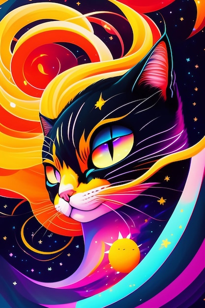 Cats seamless pattern illustration very detailed sharp details Generated Ai