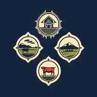Photo cattle farming logo