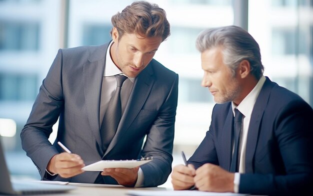 Caucasian Businessmen Having a Relaxed Conversation in Office