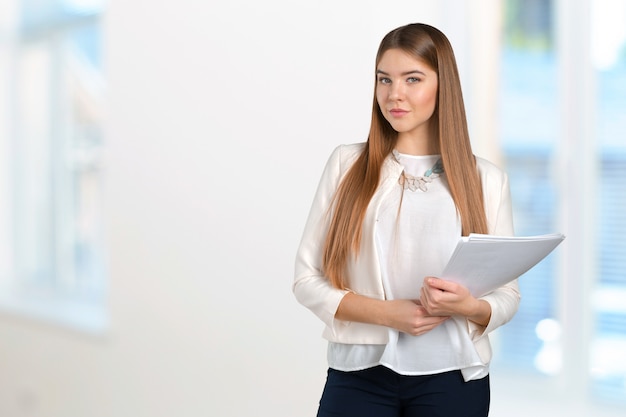 白人女性実業家の肖像画