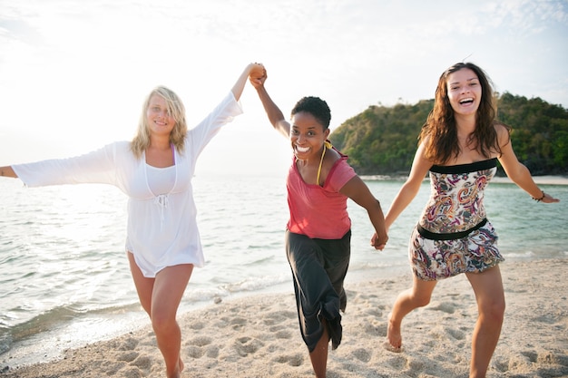 A caucasian family is enjoying summer vacation