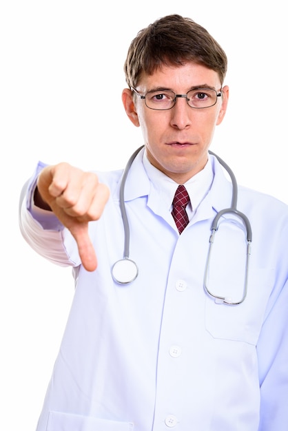  Caucasian man doctor standing isolated