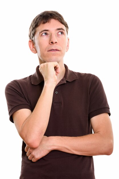  Caucasian man standing isolated