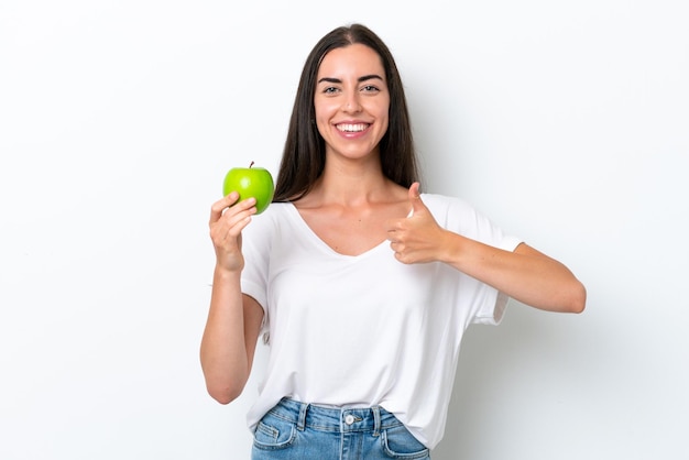 caucasian woman over isolated background