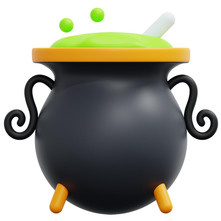 Photo cauldron 3d render icon illustration