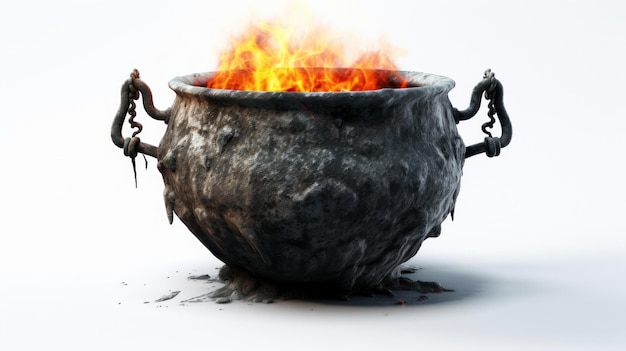 Photo cauldron isolated on white background