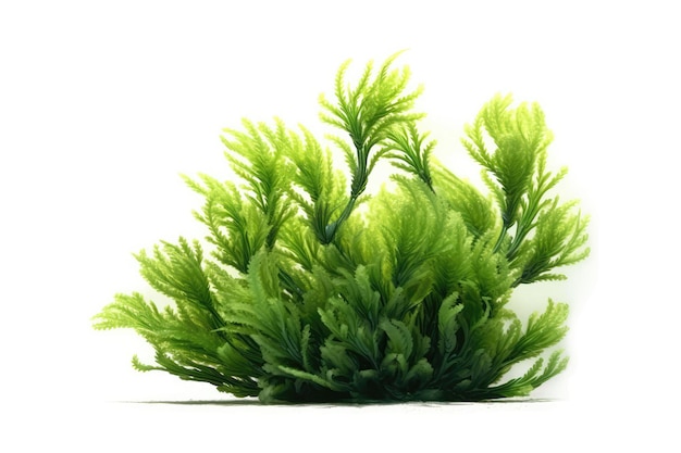 Водоросли Caulerpa на белом фоне Генеративный AI