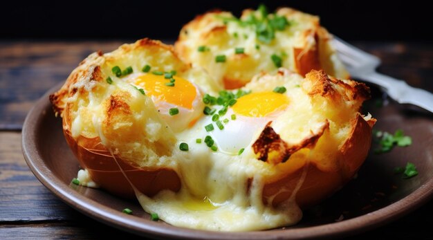 Cauliflower baked with egg and cheese Generative AI