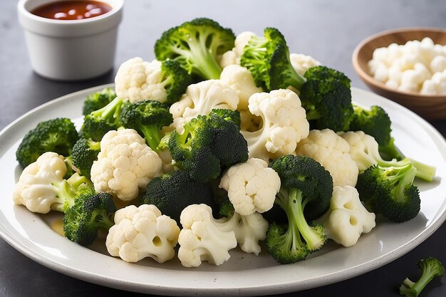 Foto cotta di cavoli e broccoli