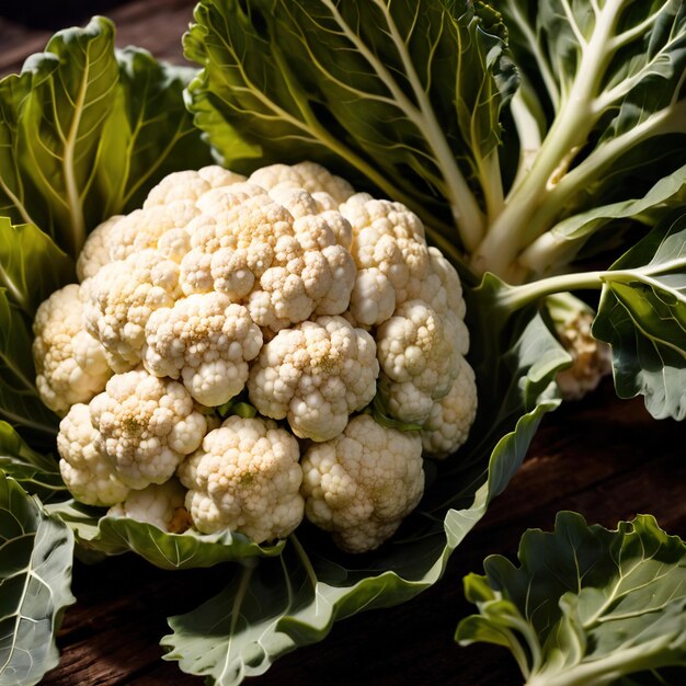 Photo cauliflower fresh raw organic vegetable