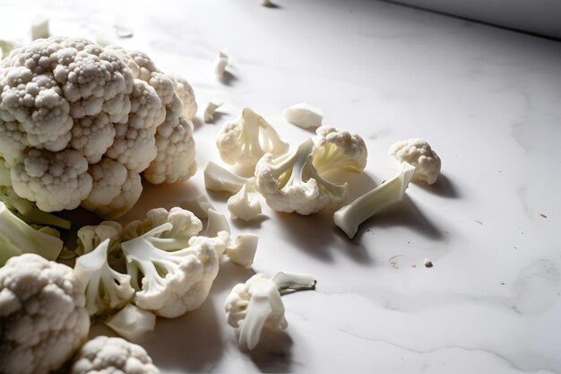 Foto cauliflower frutta verdura su sfondo bianco