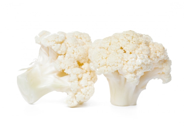 Cauliflower. Piece isolated on white.