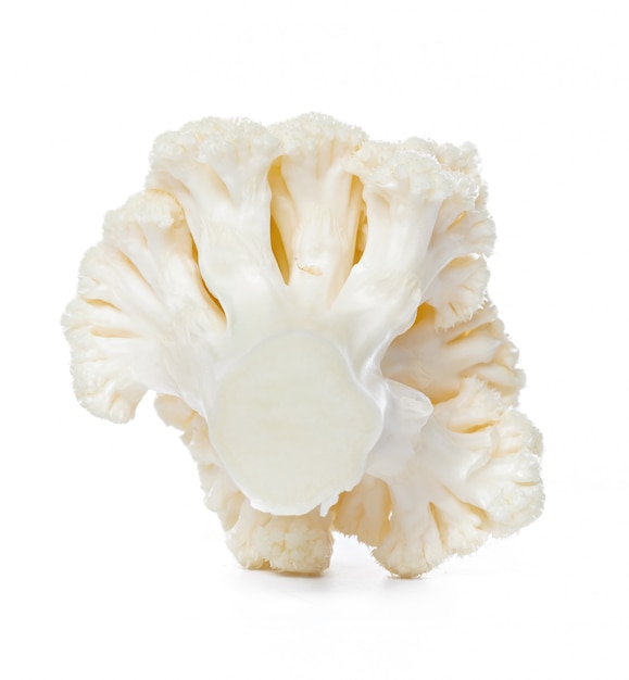 Cauliflower. Piece isolated on white.