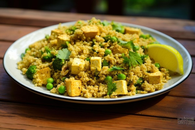 Cauliflower Rice StirFry with Tofu Broccoli and