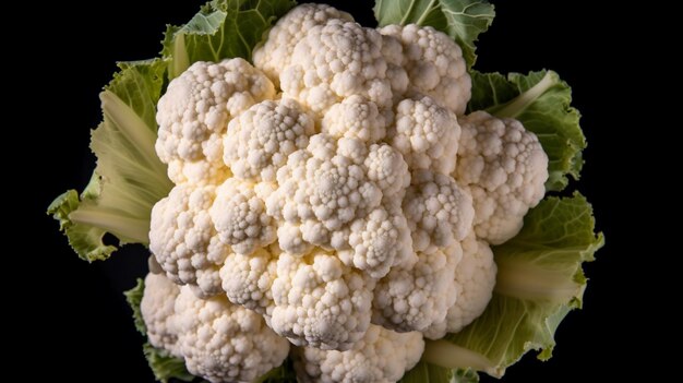 Foto cauliflower vista dall'alto verso il basso