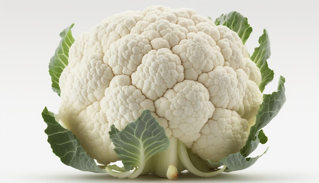 Cauliflower on white background Generative AI