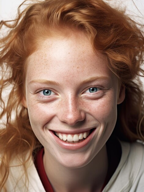 Foto ragazza giovane causale con un viso dettagliato e testurato