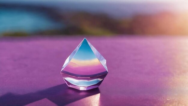 Caustic effect light refraction on lilac wall overlay photo mockup blurred sun rays refracting throu