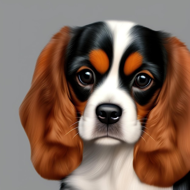 cavalier king charles dog portrait