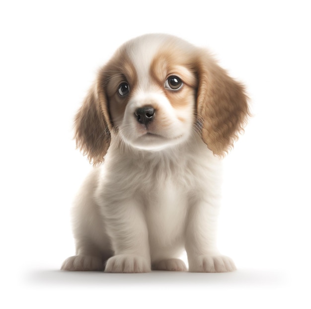 Cavalier king charles puppy hondje geïsoleerd op een witte achtergrond