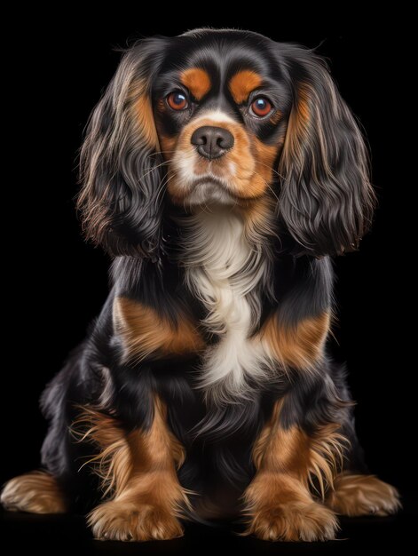 Cavalier King Charles Spaniel Hond Studio opname geïsoleerd op duidelijke achtergrond Generatieve AI