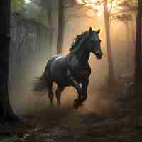 Photo a cavalo fantasma que no possui cabea generated by ai