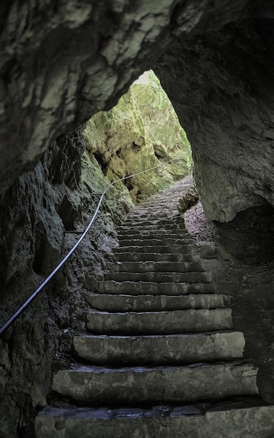 Photo cave in the a karst area in the belgian ardennes