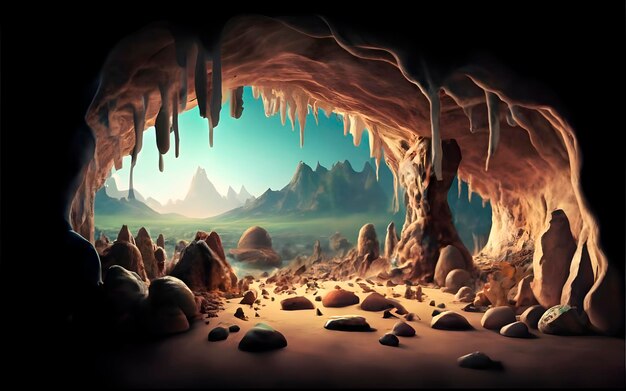 Photo cave landscape dark