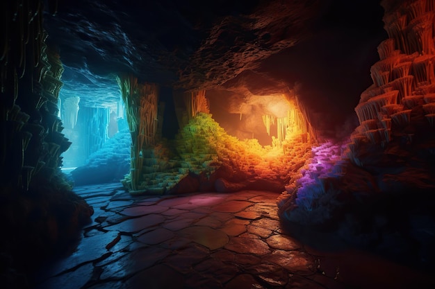 洞窟の風景 ジェネレーティブ AI