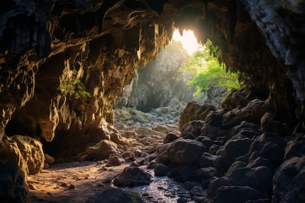 Cave Natural Light Generative AI