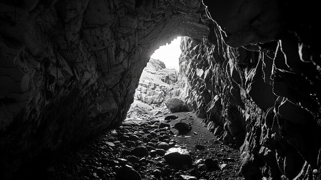 Cave opening to bright light