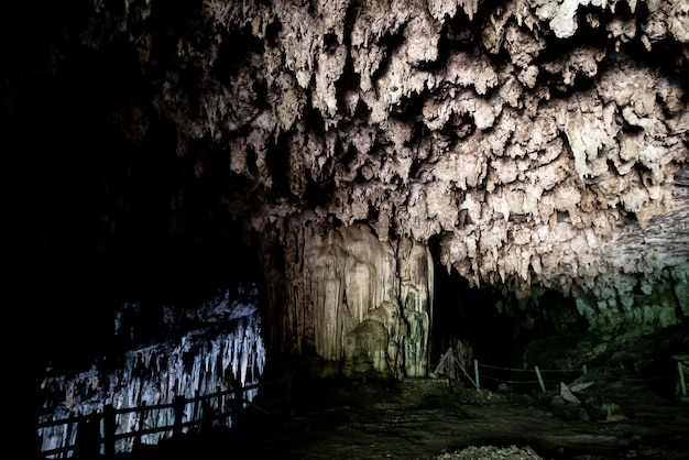 Cave with stalactites and stalagmites