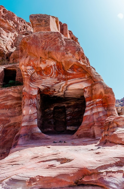 Cavehouses of Bedouin nomads in the ancient city of Petra in Jordan